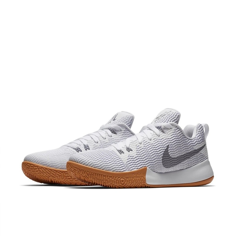 Nike Zoom Live II Basketball Shoes Mens SZ 8 White Gum Silver AH7562-100 Low Top